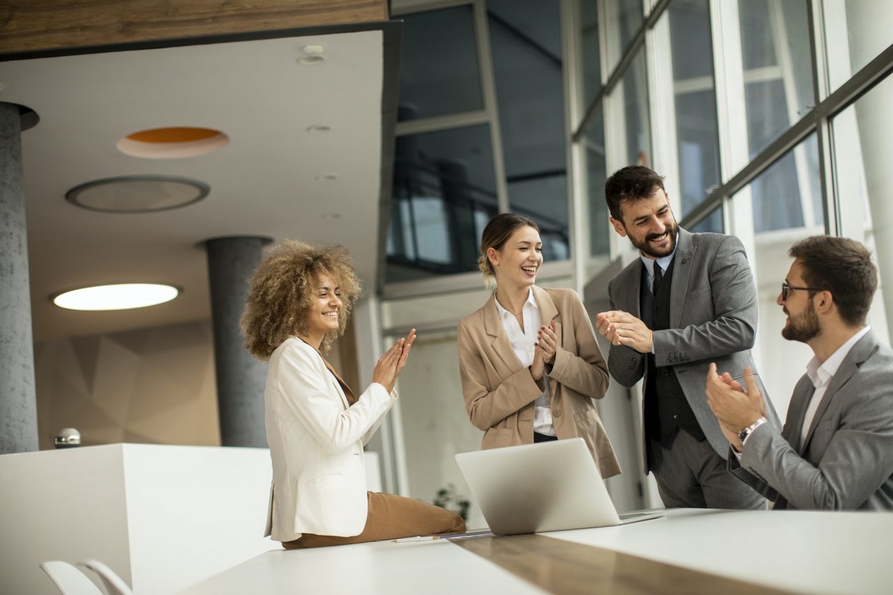 Multiethnic business people working together in the office